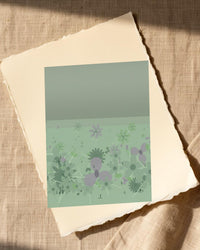 Faded Fern Gradient Sky Art Print – Fine Art Giclée Digital Download | Signed 50-Edition — Paper/edge detail