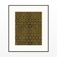 Gold Leaf Ankara Art Print – Fine Art Giclée Digital Download | Signed 50-Edition — Black gallery mat