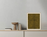 Gold Leaf Ankara Art Print – Fine Art Giclée Digital Download | Signed 50-Edition — Grey wall with bowl