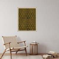 Gold Leaf Ankara Art Print – Fine Art Giclée Digital Download | Signed 50-Edition — Reading nook