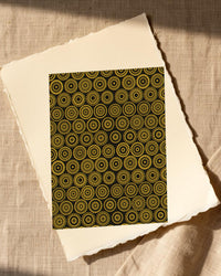 Gold Leaf Ankara Art Print – Fine Art Giclée Digital Download | Signed 50-Edition — Paper/edge detail