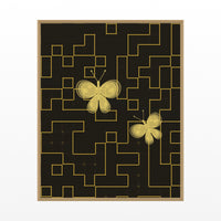 Gold Leaf Butterfly Printable Wall Art – Limited Edition Giclée Art Print | Instant Digital Download — Floating natural frame