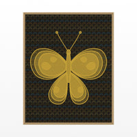 Gold Leaf Butterfly Wall Art Print – Signed Limited Edition Giclée | Modern Gallery Decor — Floating natural frame