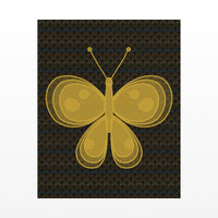 Gold Leaf Butterfly Wall Art Print – Signed Limited Edition Giclée | Modern Gallery Decor — Unframed flat preview