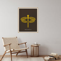 Gold Leaf Dragonfly Art Print – Fine Art Giclée Digital Download | Signed 50-Edition — Reading nook