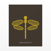 Gold Leaf Dragonfly Art Print – Fine Art Giclée Digital Download | Signed 50-Edition — Unframed flat preview