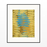 Gold Leaf Fern Wall Art Print – Signed Limited Edition Giclée | Modern Gallery Decor — Black gallery mat