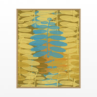Gold Leaf Fern Wall Art Print – Signed Limited Edition Giclée | Modern Gallery Decor — Floating natural frame