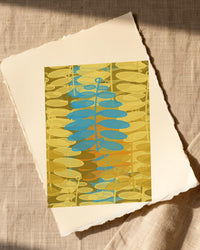 Gold Leaf Fern Wall Art Print – Signed Limited Edition Giclée | Modern Gallery Decor — Paper/edge detail