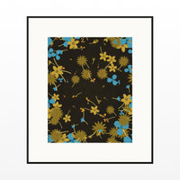 Gold Leaf Floral Wall Art Print – Signed Limited Edition Giclée | Modern Gallery Decor — Black gallery mat