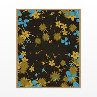 Gold Leaf Floral Wall Art Print – Signed Limited Edition Giclée | Modern Gallery Decor — Floating natural frame