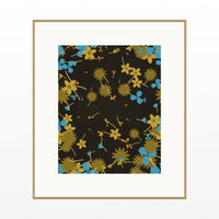 Gold Leaf Floral Wall Art Print – Signed Limited Edition Giclée | Modern Gallery Decor — Natural gallery mat