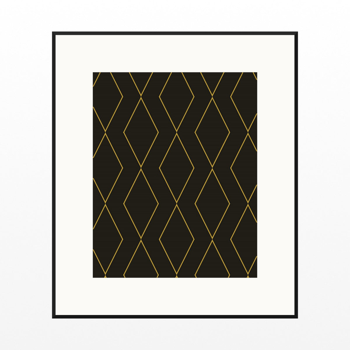 Gold Leaf Geometric Art Print – Fine Art Giclée Digital Download | Signed 50-Edition — Black gallery mat