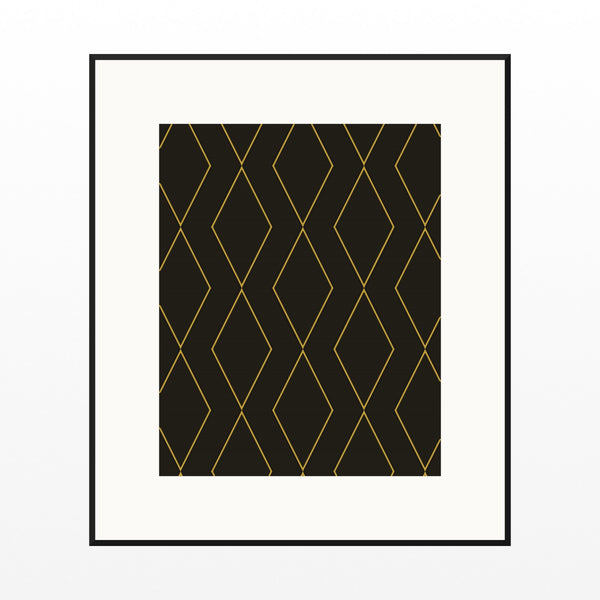 Gold Leaf Geometric Art Print – Fine Art Giclée Digital Download | Signed 50-Edition — Black gallery mat