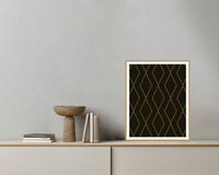 Gold Leaf Geometric Art Print – Fine Art Giclée Digital Download | Signed 50-Edition — Grey wall with bowl