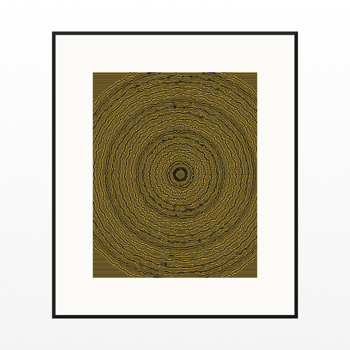 Gold Leaf Linear Wall Art Print – Signed Limited Edition Giclée | Modern Gallery Decor — Black gallery mat