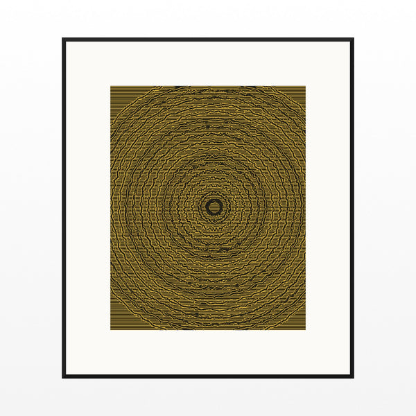 Gold Leaf Linear Wall Art Print – Signed Limited Edition Giclée | Modern Gallery Decor — Black gallery mat