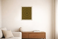 Gold Leaf Linear Wall Art Print – Signed Limited Edition Giclée | Modern Gallery Decor — Living room lifestyle