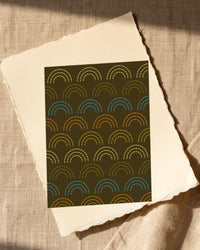 Gold Leaf Ombré Gradient – Signed 50-Edition Giclée Print for Gallery Walls — Paper/edge detail