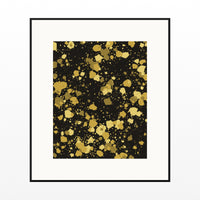 Gold Leaf Paint Splatter Wall Art Print – Signed Limited Edition Giclée | Modern Gallery Decor — Black gallery mat