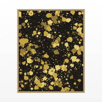 Gold Leaf Paint Splatter Wall Art Print – Signed Limited Edition Giclée | Modern Gallery Decor — Floating natural frame