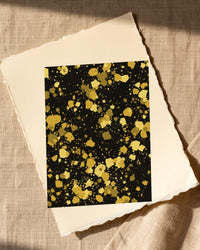Gold Leaf Paint Splatter Wall Art Print – Signed Limited Edition Giclée | Modern Gallery Decor — Paper/edge detail