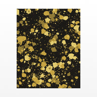 Gold Leaf Paint Splatter Wall Art Print – Signed Limited Edition Giclée | Modern Gallery Decor — Unframed flat preview