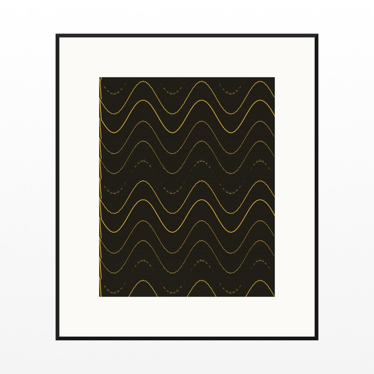 Gold Leaf Retro 70s Wall Art Print  — Black gallery mat