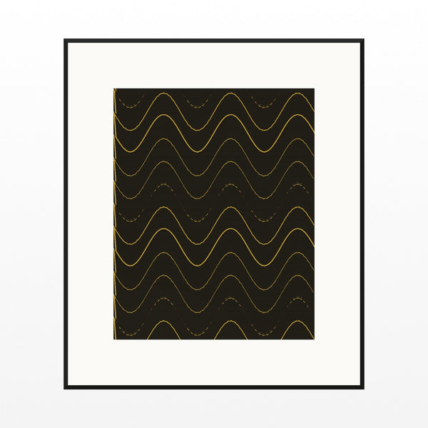 Gold Leaf Retro 70s Wall Art Print  — Black gallery mat