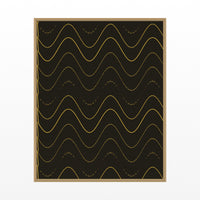 Gold Leaf Retro 70s Wall Art Print  — Floating natural frame