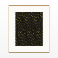 Gold Leaf Retro 70s Wall Art Print  — Natural gallery mat