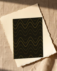 Gold Leaf Retro 70s Wall Art Print  — Paper/edge detail