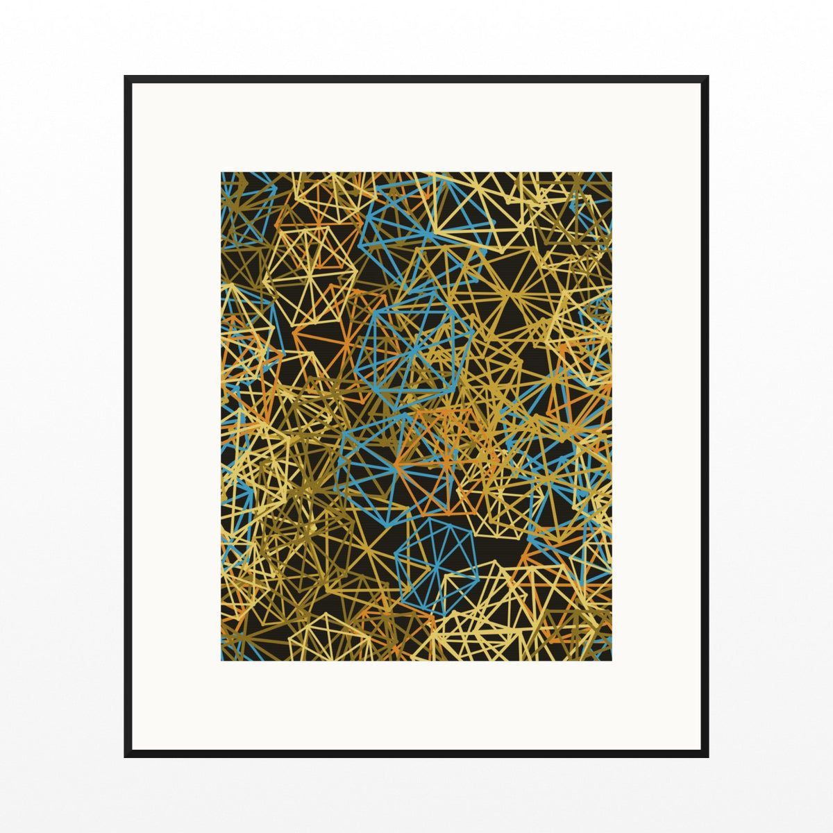 Gold Leaf Trellis Wall Art Print – Signed Limited Edition Giclée | Modern Gallery Decor — Black gallery mat