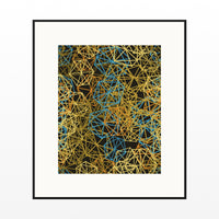Gold Leaf Trellis Wall Art Print – Signed Limited Edition Giclée | Modern Gallery Decor — Black gallery mat