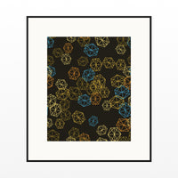 Gold Leaf Trellis Wall Art Print – Signed Limited Edition Giclée | Modern Gallery Decor — Black gallery mat