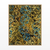 Gold Leaf Trellis Wall Art Print – Signed Limited Edition Giclée | Modern Gallery Decor — Floating natural frame