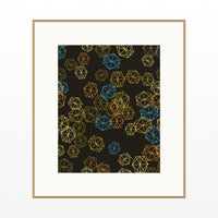 Gold Leaf Trellis Wall Art Print – Signed Limited Edition Giclée | Modern Gallery Decor — Natural gallery mat
