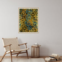 Gold Leaf Trellis Wall Art Print – Signed Limited Edition Giclée | Modern Gallery Decor — Reading nook