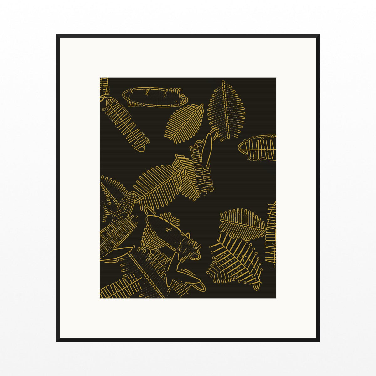 Gold Leaf Tropical – Signed 50-Edition Giclée Print for Gallery Walls — Black gallery mat