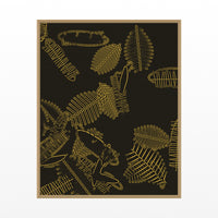 Gold Leaf Tropical – Signed 50-Edition Giclée Print for Gallery Walls — Floating natural frame
