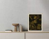Gold Leaf Tropical – Signed 50-Edition Giclée Print for Gallery Walls — Grey wall with bowl