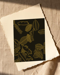 Gold Leaf Tropical – Signed 50-Edition Giclée Print for Gallery Walls — Paper/edge detail