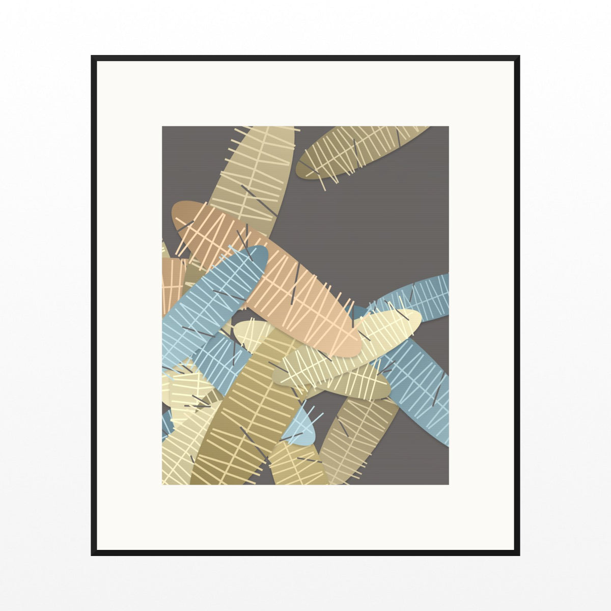 Gold Leaf Tropical Wall Art Print – Signed Limited Edition Giclée | Modern Gallery Decor — Black gallery mat