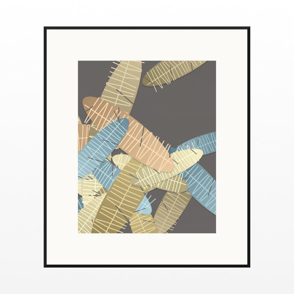 Gold Leaf Tropical Wall Art Print – Signed Limited Edition Giclée | Modern Gallery Decor — Black gallery mat