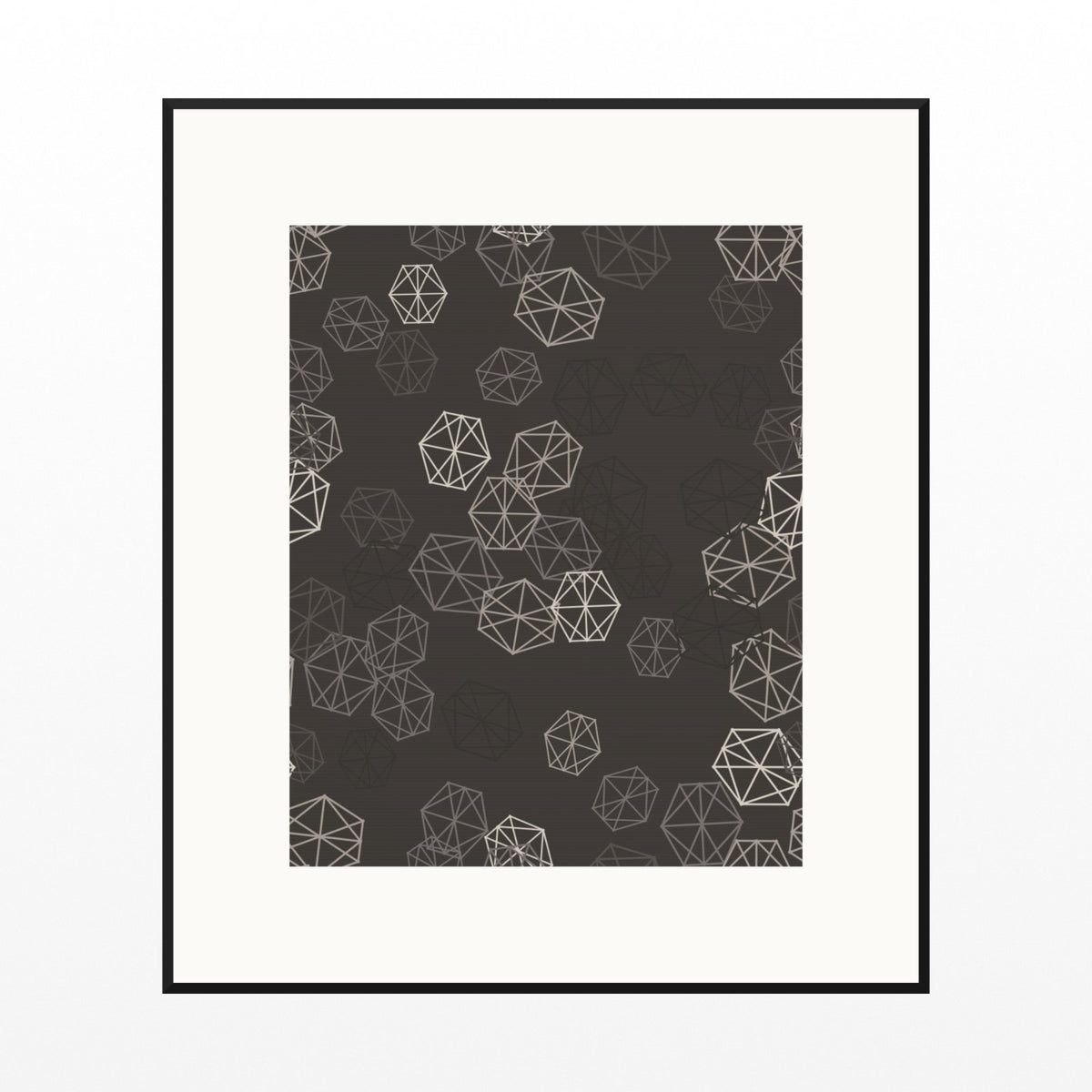 Grisaille Warm Trellis Wall Art Print – Signed Limited Edition Giclée | Modern Gallery Decor — Black gallery mat