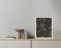 Grisaille Warm Trellis Wall Art Print – Signed Limited Edition Giclée | Modern Gallery Decor — Grey wall with bowl