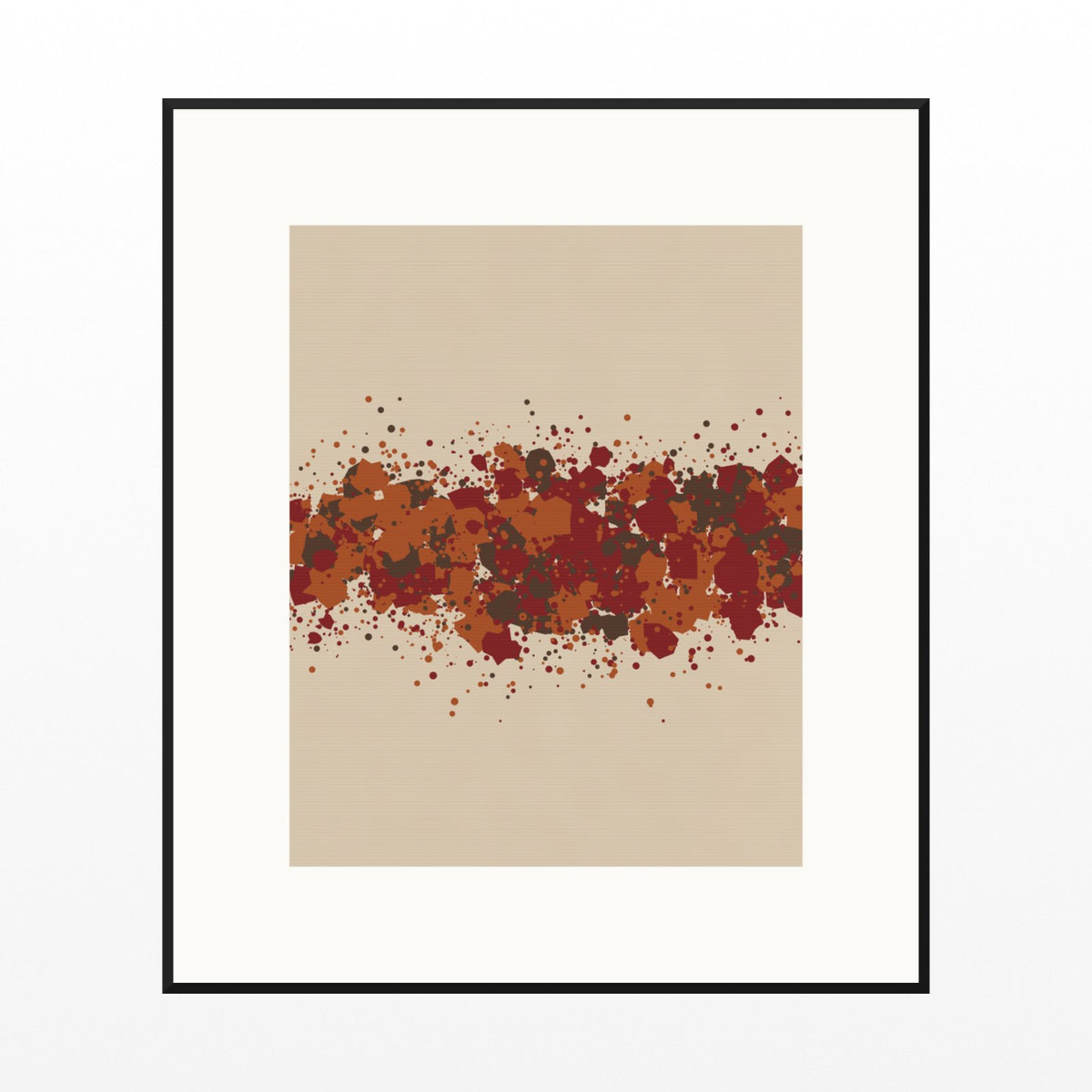 Ikat Crimson Paint Splatter Wall Art Print – Signed Limited Edition Giclée | Modern Gallery Decor — Black gallery mat