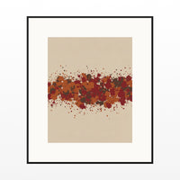 Ikat Crimson Paint Splatter Wall Art Print – Signed Limited Edition Giclée | Modern Gallery Decor — Black gallery mat