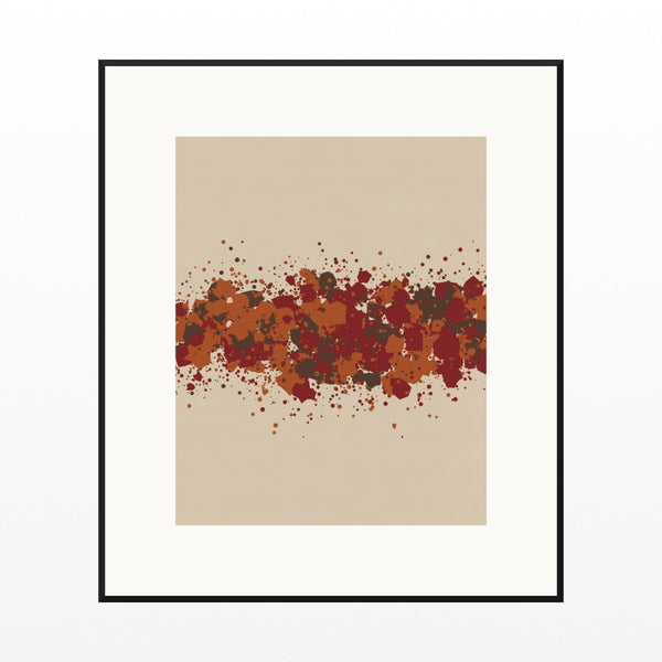 Ikat Crimson Paint Splatter Wall Art Print – Signed Limited Edition Giclée | Modern Gallery Decor — Black gallery mat
