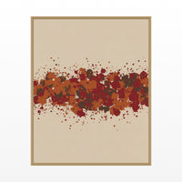Ikat Crimson Paint Splatter Wall Art Print – Signed Limited Edition Giclée | Modern Gallery Decor — Floating natural frame